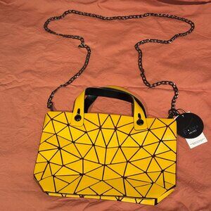 P. Luca Mustard Yellow Small Geometric Crossbody